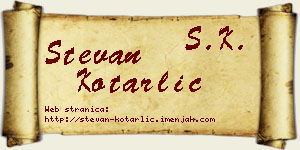 Stevan Kotarlić vizit kartica